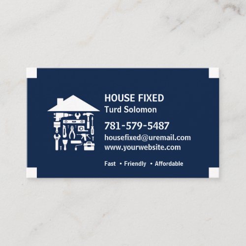 Professional Handyman Home Repair & Maintenance Business Card