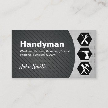 Professional Handyman Home Repair Service Business Card by BlackEyesDrawing at Zazzle