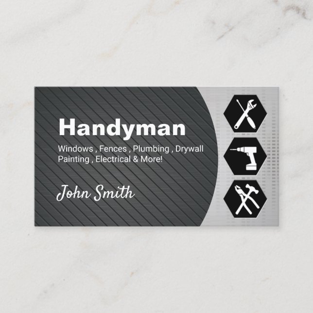 Professional Handyman Home Repair Service Business Card (Front)