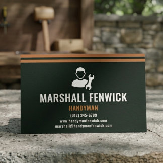 Professional Handyman Modern Forest Green & Copper Business Card
