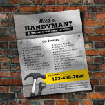 Professional Handyman & Repair Service Faux Metal Flyer<br><div class="desc">Professional Handyman Plumbing Repair Service Metal Background Flyers.</div>