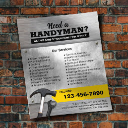 Professional Handyman &amp; Repair Service Faux Metal Flyer