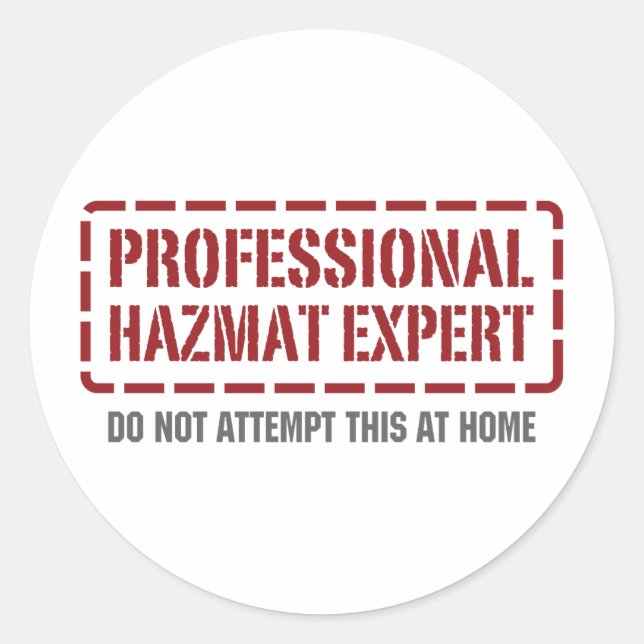 Professional Hazmat Expert Classic Round Sticker (Front)