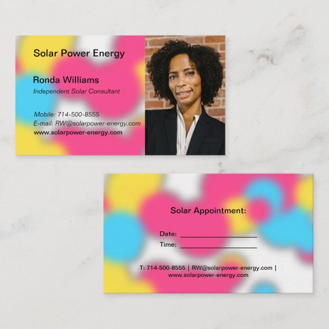Professional Headshot - Graffiti Splash Background Business Card (Front/Back)