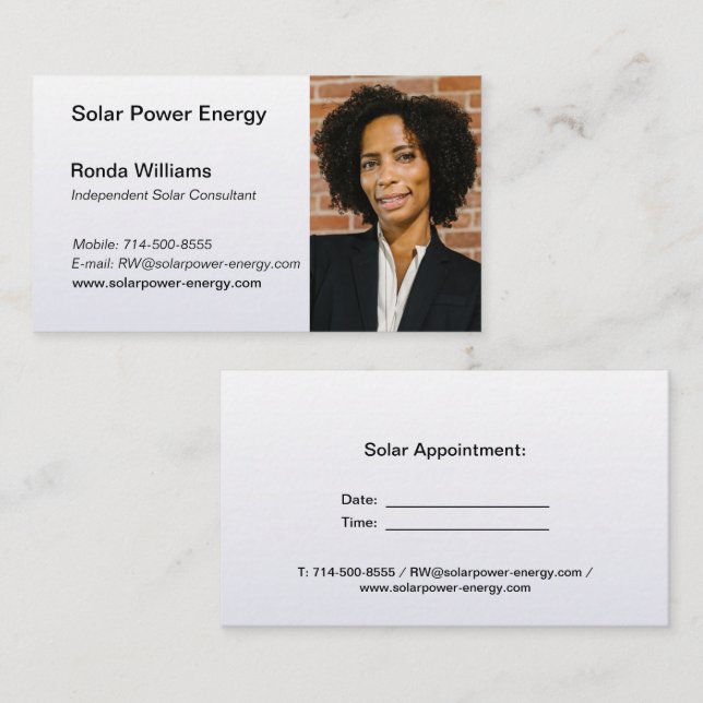 Professional Headshot - Pearl White Background Business Card (Front/Back)