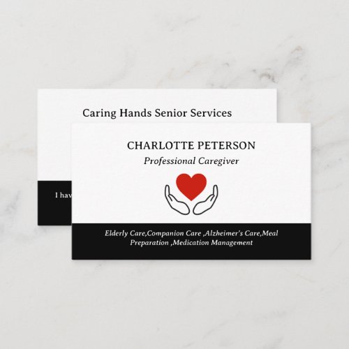 Professional Health Caregiver Business Card
