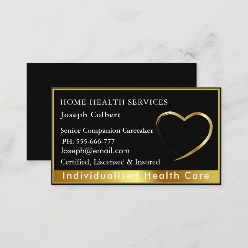 Professional Health Caregiver Medical QR Code gold Business Card