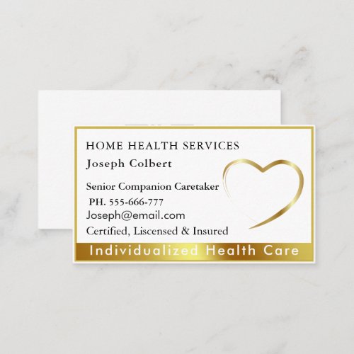 Professional Health Caregiver Medical QR Code gold Business Card