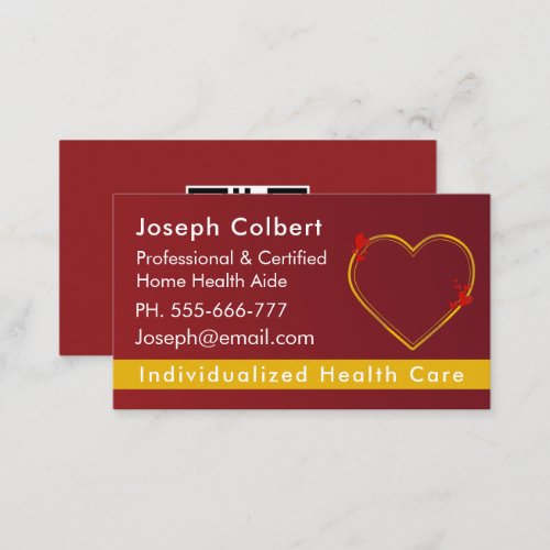 Professional Health Caregiver qr code Business Card