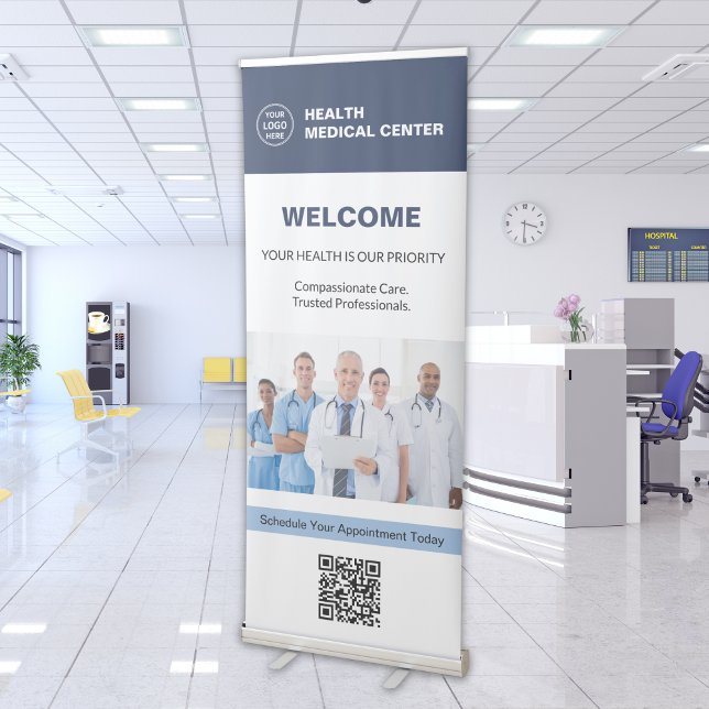 Professional Healthcare Clinic Doctor Welcome Retractable Banner (Professional Healthcare Clinic Doctor Welcome Retractable Banner)