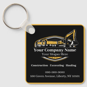 Professional Heavy Equipment Construction Company Keychain