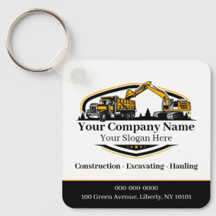 Professional Heavy Equipment Construction Company Keychain