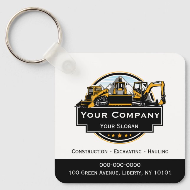 Professional Heavy Equipment Construction Company  Keychain (Front)