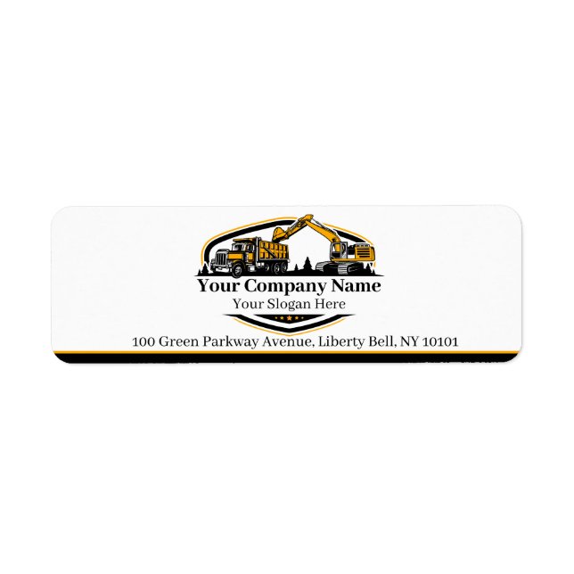 Professional Heavy Equipment Construction Company  Label (Front)
