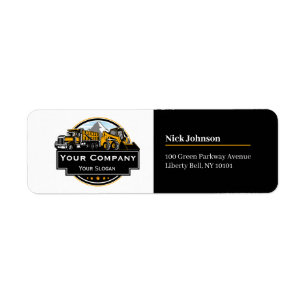 Professional Heavy Equipment Construction Company Label