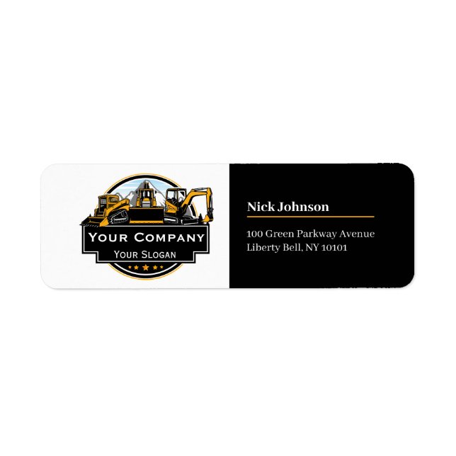 Professional Heavy Equipment Construction Company  Label (Front)