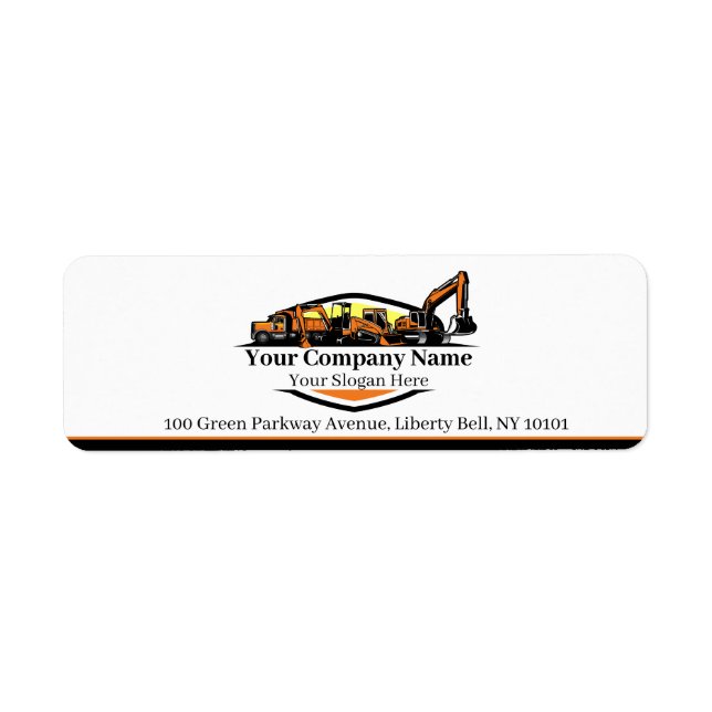 Professional Heavy Equipment Construction Company  Label (Front)
