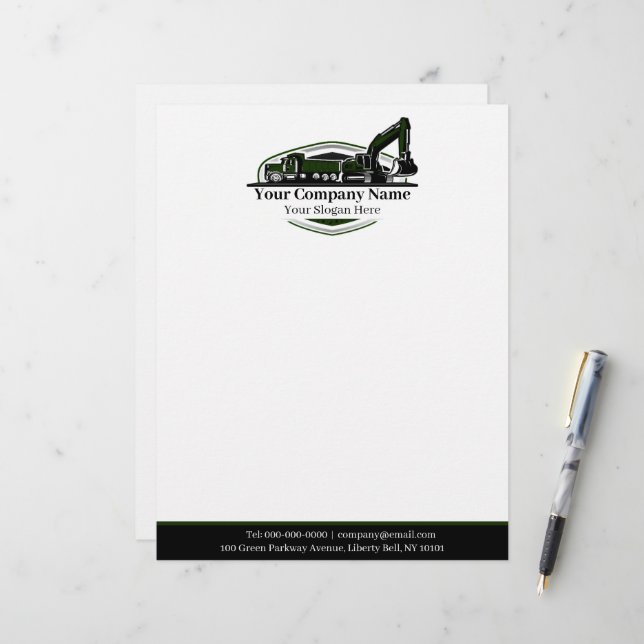 Professional Heavy Equipment Construction Company  Letterhead (Front/Back In Situ)
