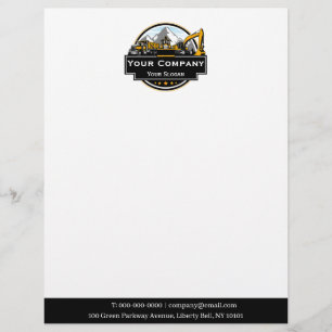 Professional Heavy Equipment Construction Company Letterhead