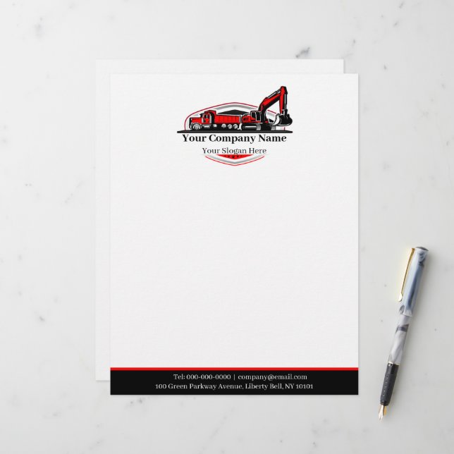 Professional Heavy Equipment Construction Company  Letterhead (Front/Back In Situ)