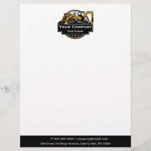 Professional Heavy Equipment Construction Company Letterhead