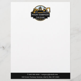Professional Heavy Equipment Construction Company Letterhead