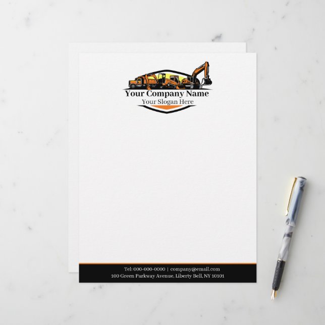 Professional Heavy Equipment Construction Company  Letterhead (Front/Back In Situ)