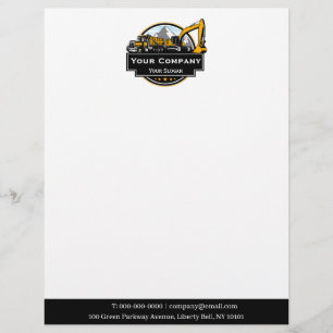 Professional Heavy Equipment Construction Company Letterhead