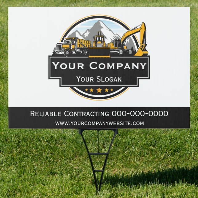 Professional Heavy Equipment Construction Company  Sign (Insitu)