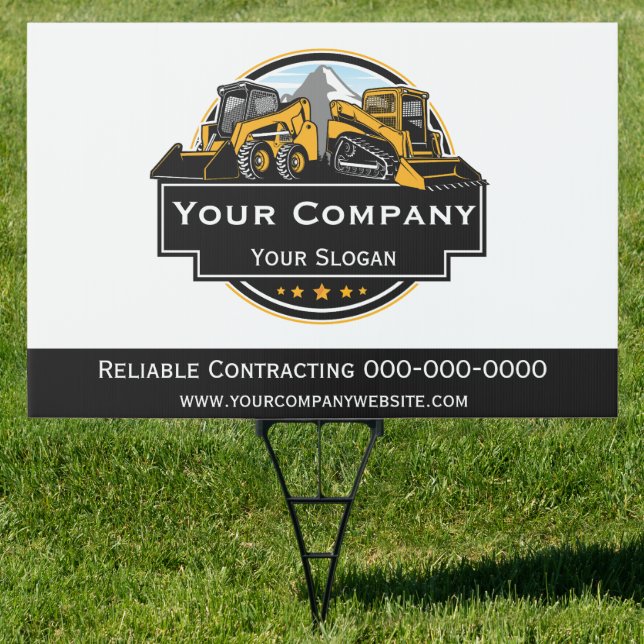 Professional Heavy Equipment Construction Company  Sign (Insitu)