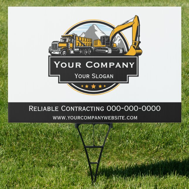 Professional Heavy Equipment Construction Company  Sign (Insitu)