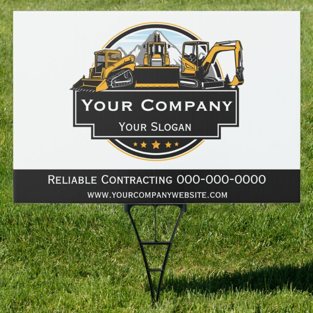Professional Heavy Equipment Construction Company  Sign (Insitu)