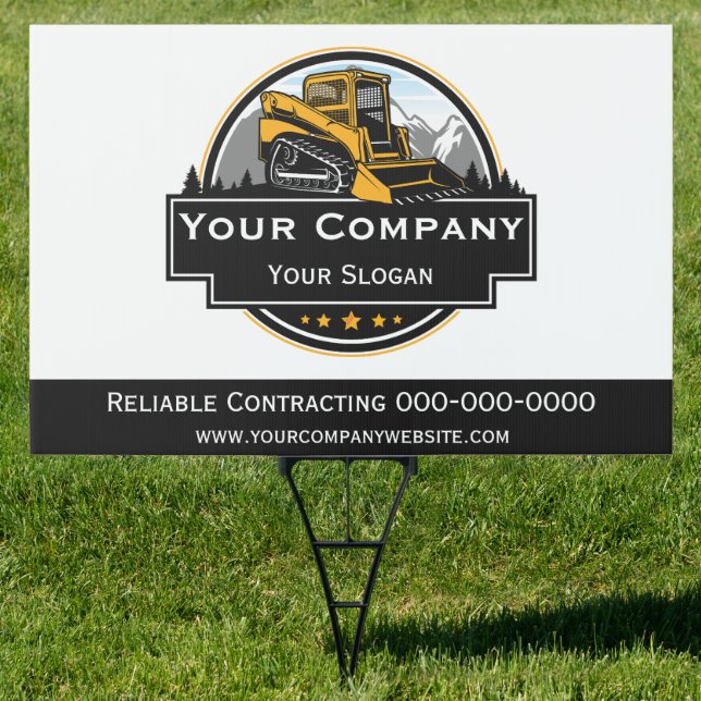 Professional Heavy Equipment Construction Company  Sign (Insitu)