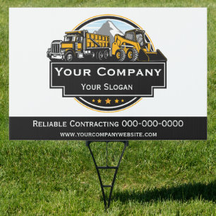 Professional Heavy Equipment Construction Company  Sign