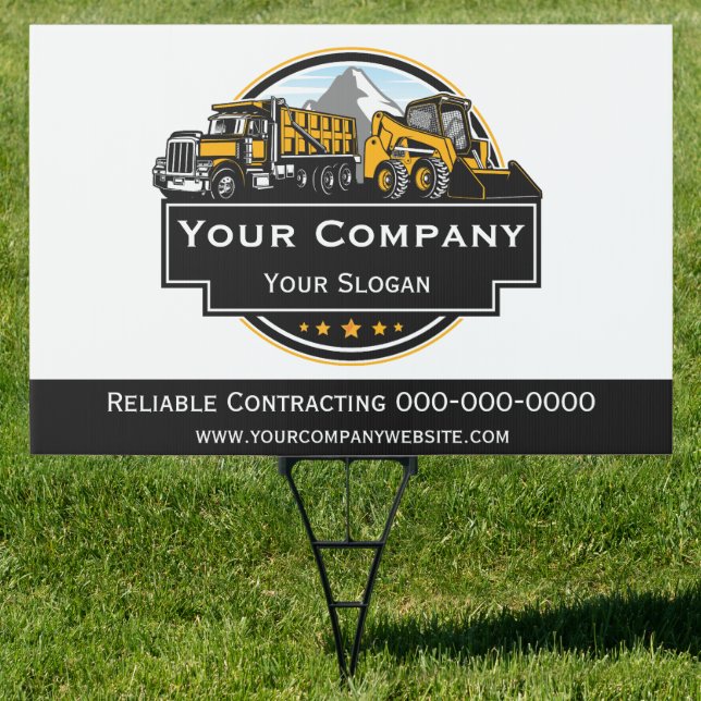 Professional Heavy Equipment Construction Company  Sign (Insitu)