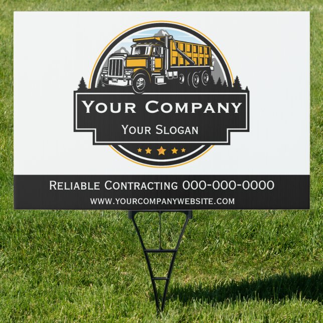 Professional Heavy Equipment Construction Company  Sign (Insitu)