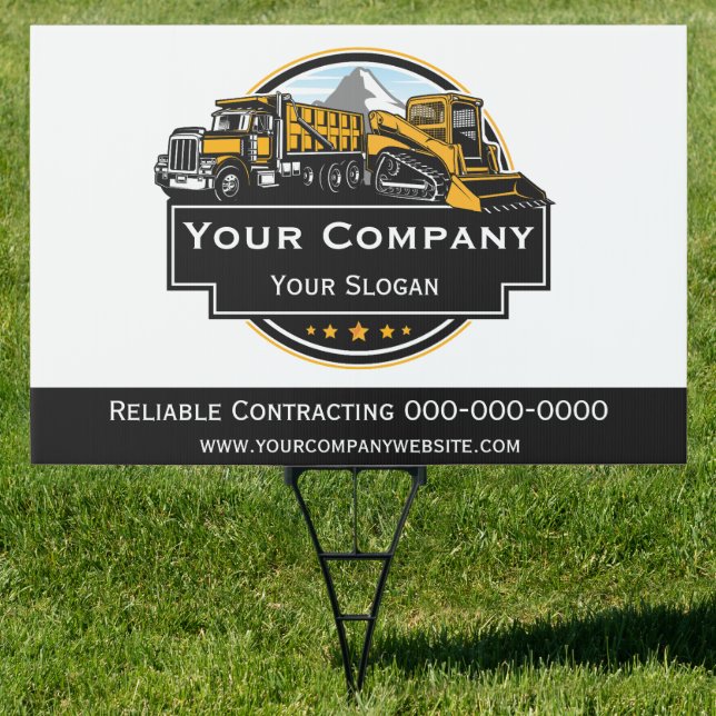 Professional Heavy Equipment Construction Company  Sign (Insitu)