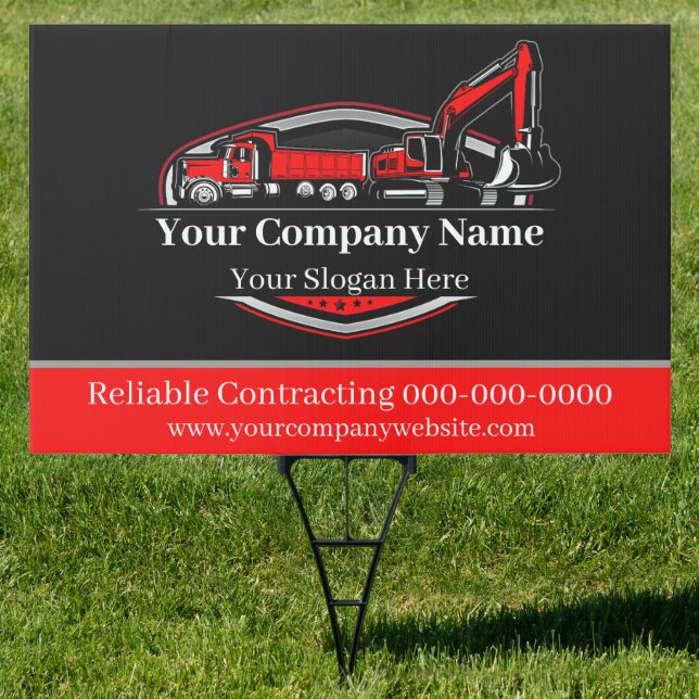 Professional Heavy Equipment Construction Company  Sign (Insitu)