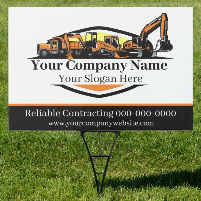Professional Heavy Equipment Construction Company  Sign (Insitu)