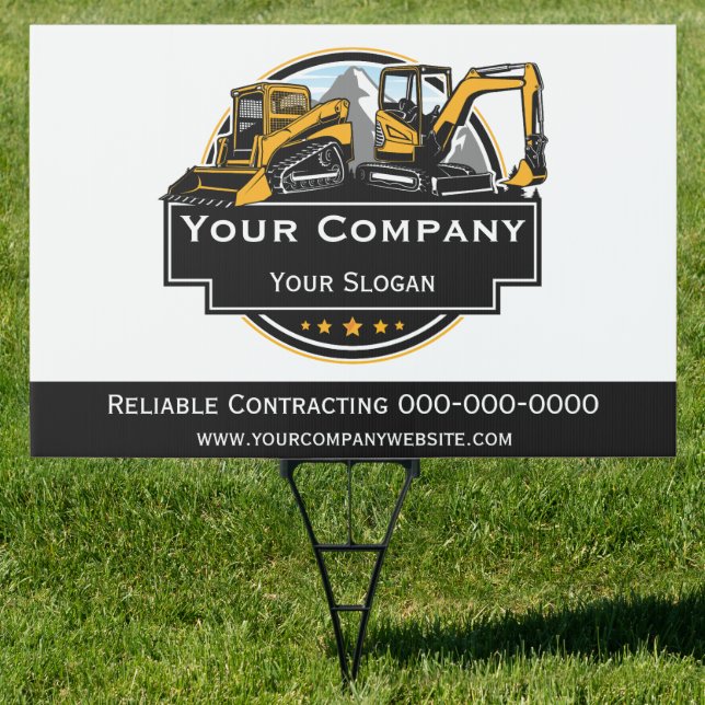 Professional Heavy Equipment Construction Company  Sign (Insitu)