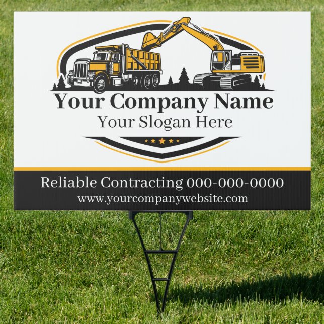 Professional Heavy Equipment Construction Company  Sign (Insitu)