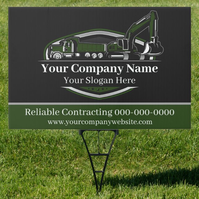 Professional Heavy Equipment Construction Company  Sign (Insitu)