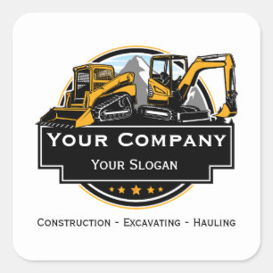 Professional Heavy Equipment Construction Company Square Sticker