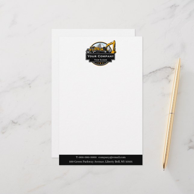 Professional Heavy Equipment Construction Company  Stationery (Front/Back In Situ)