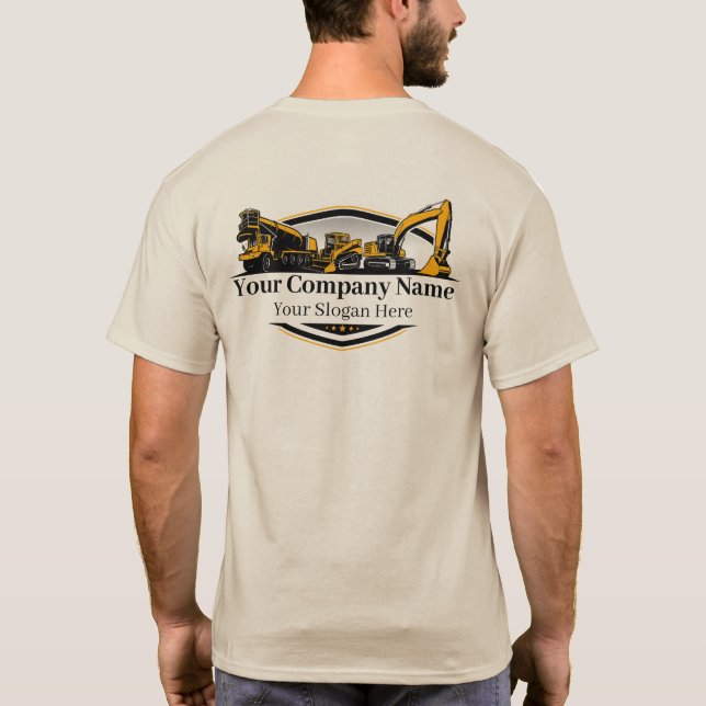 Professional Heavy Equipment Construction Company  T-Shirt (Back)