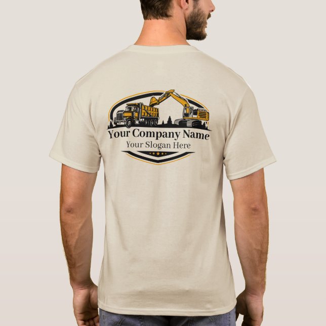 Professional Heavy Equipment Construction Company  T-Shirt (Back)