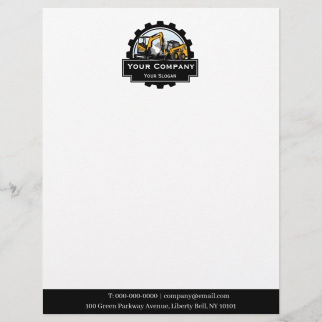 Professional Heavy Equipment Repair Company  Letterhead (Front)