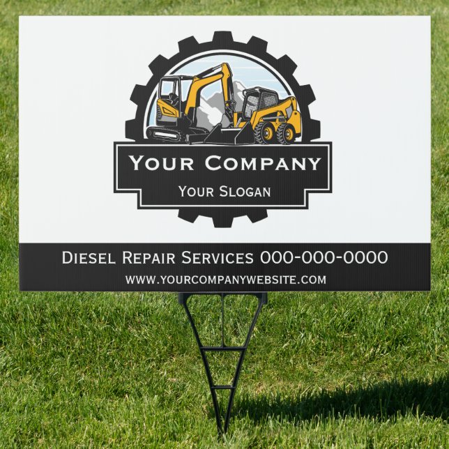 Professional Heavy Equipment Repair Company  Sign (Insitu)