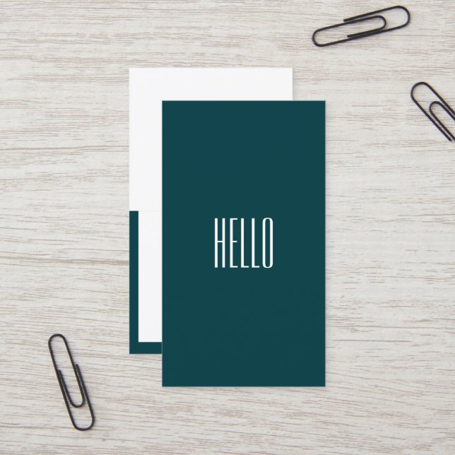 Professional hello script business card (Front/Back In Situ)