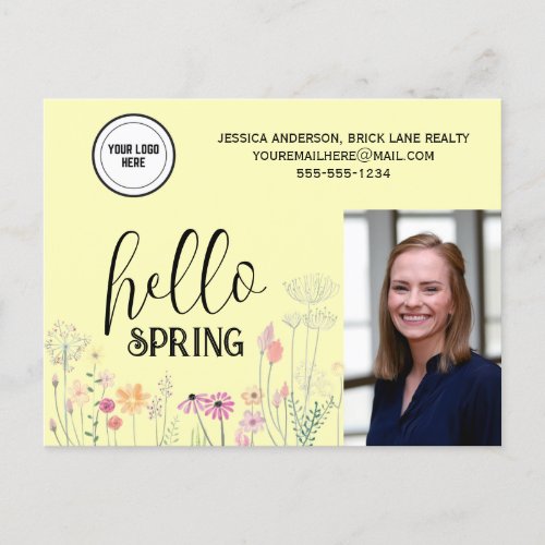 Professional Hello Spring Real Estate Marketing  Postcard